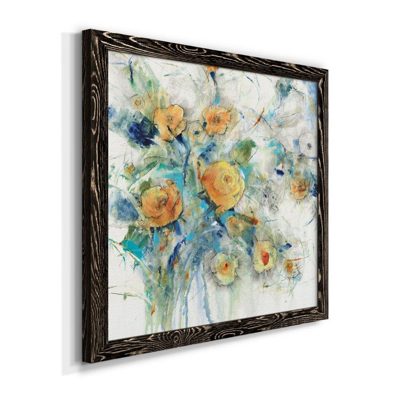 Étude de fleurs I - Toile encadrée de qualité supérieure - prête à être accrochée, H 17 po x l 17 po x P 1,5 po, Cadre noir