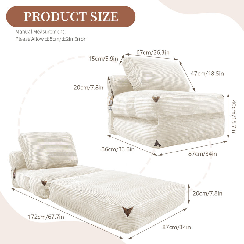 Bean Bag Chair, White