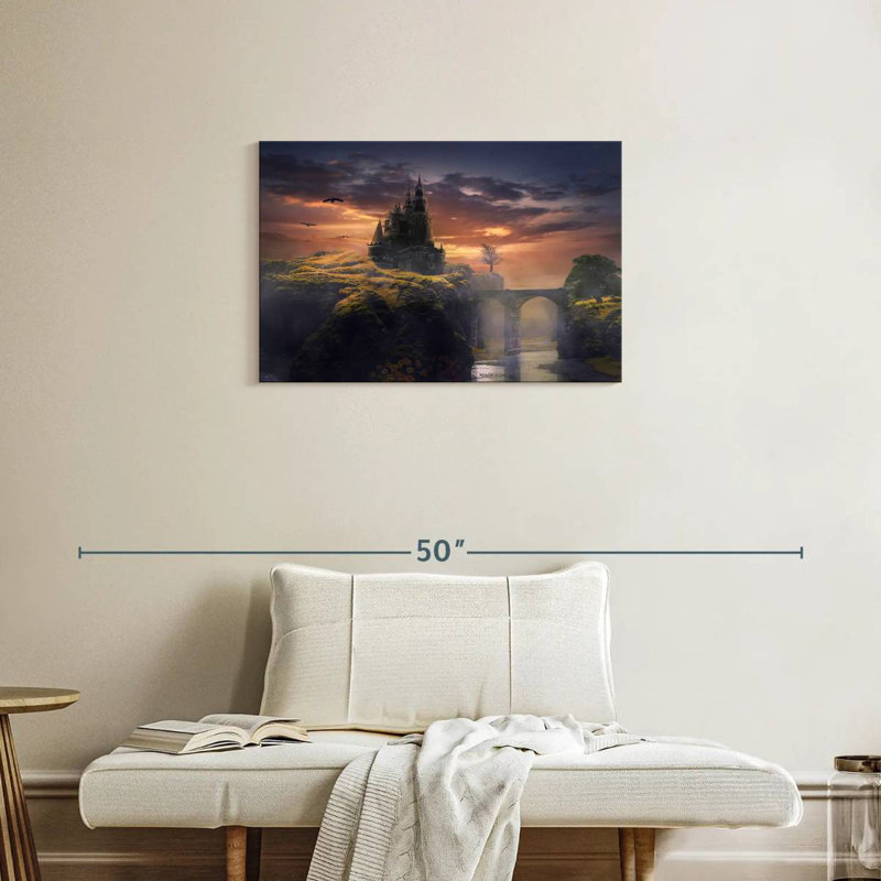 Lilie Castle Fantasy Landscape, 20" H x 30" W