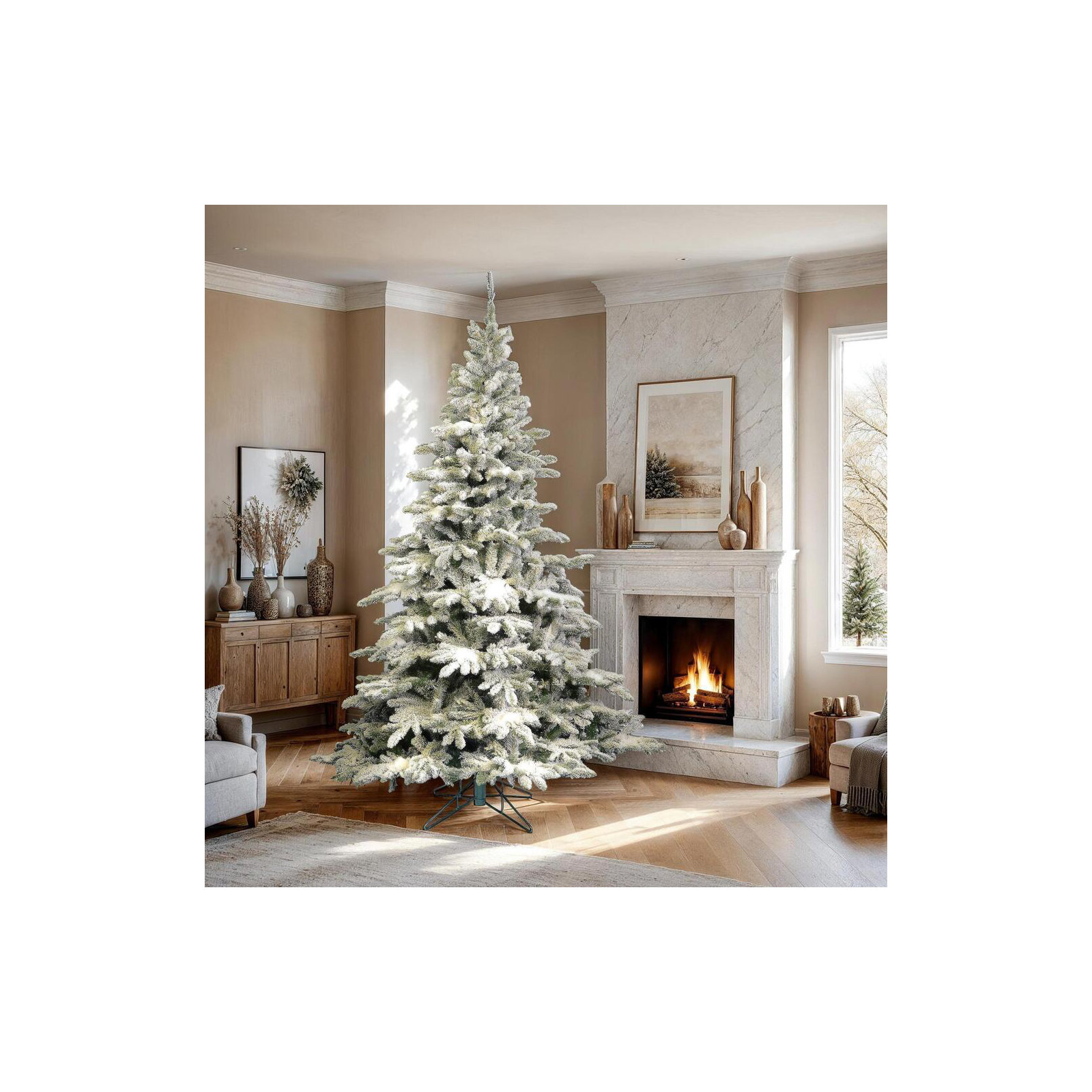 Green/White Fir Artificial Christmas Tree, 4.5' H