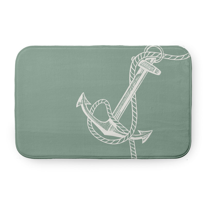 Tapis de bain Nautical Nights, L 17 po x L 24 po, Vert