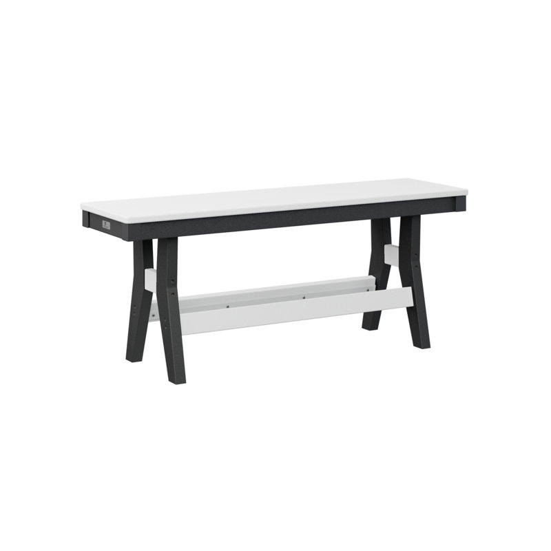 Harbor Patio Bench, 18" H x 44" W x 12.5" D, White/Black