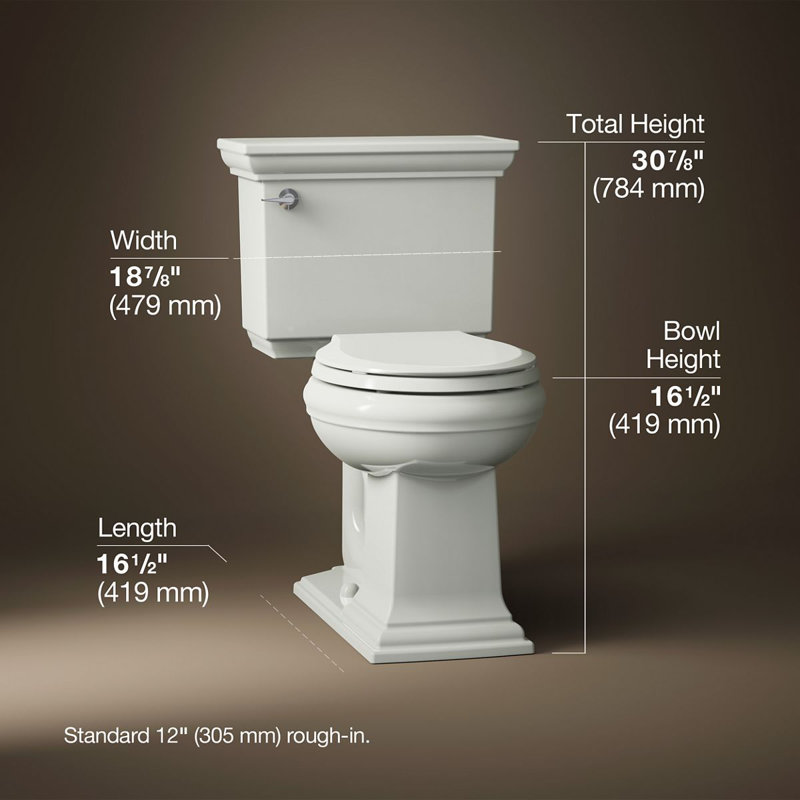 Memoirs® Stately Comfort Height 1.28 gpf Two-piece Round-front Toilet, Dune, Left-Hand