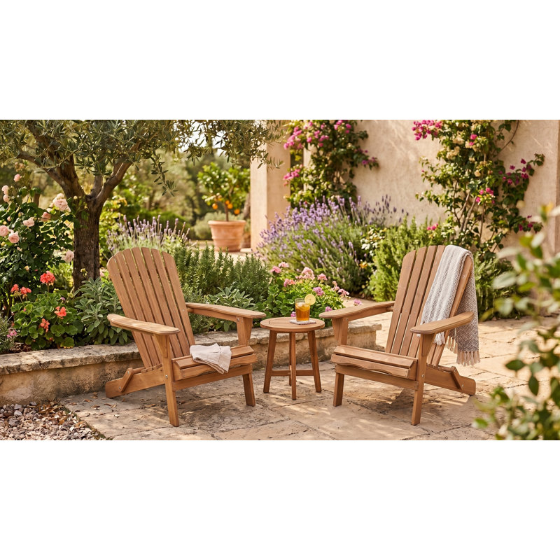 Chaise Adirondack pliante en bois (pré-assemblée, teintée)