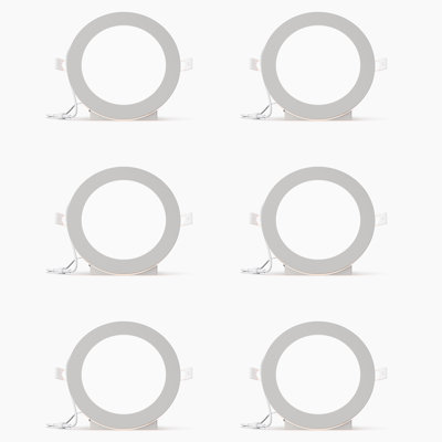 DEL 6 po encastrée mince avec veilleuse (ensemble de 6), 12 W, 5 CCT sélectionnable, intensité réglable Triac