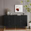 Buffet moderne moderne laqué noir avec 4 portes