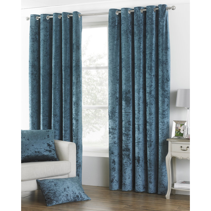 Reiban Room Darkening Curtain Pair, 168cm Width x 137cm Drop, Teal