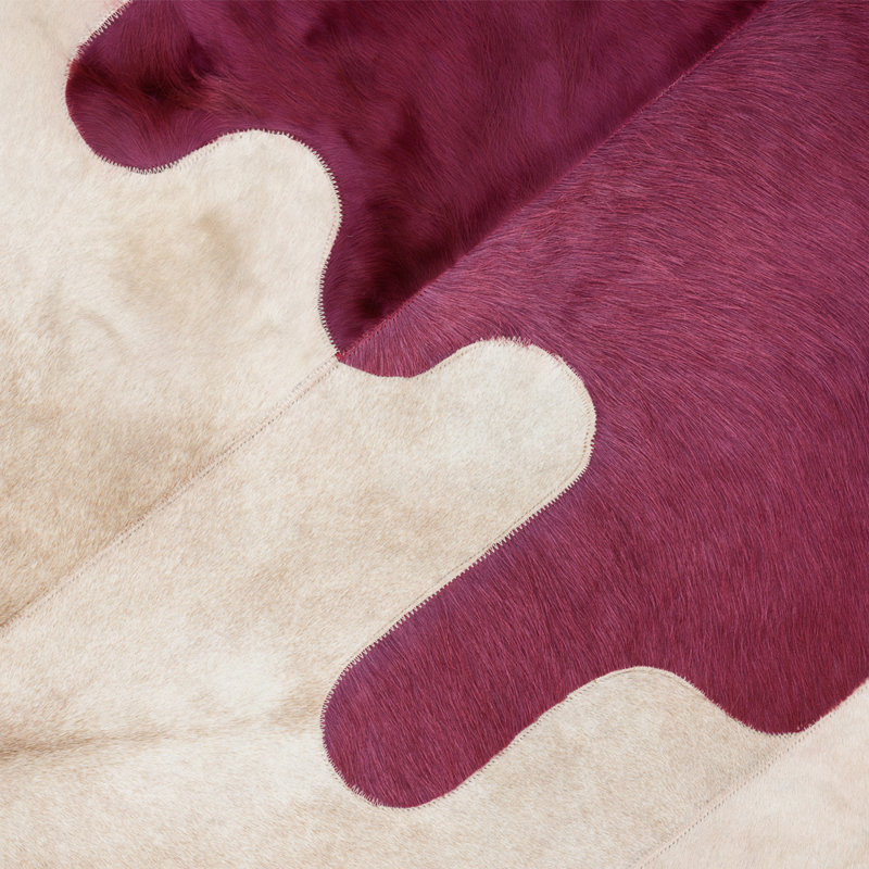 Art Hide X Greg Natale Cowhide Block Print Area Rug, Rectangle 5' x 8'