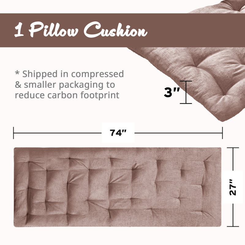 Coussin de sol long 27 po x 74 po Edelia, Rosé