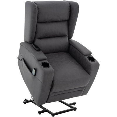 Latitude Run® Power Lift Recliner Chair With Extended Footrest For Elderly People With Cup Holders