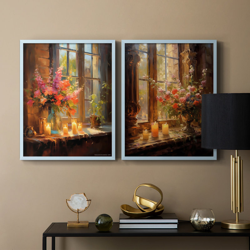FLORAL Series DCCLXV - Reproduction encadrée de qualité supérieure - prête à être accrochée - aucun clou requis - aucun clou requis