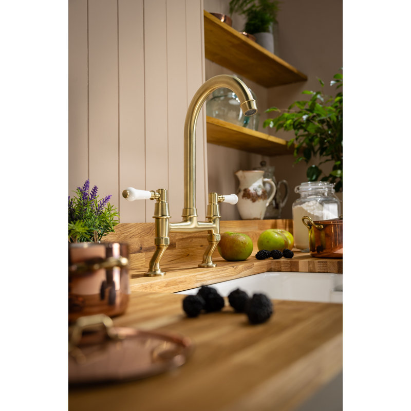 Abode Designs Keswick Bridge Kitchen Faucet, Brushed Brass