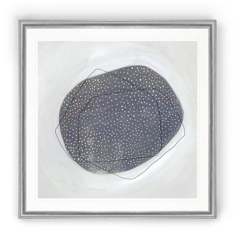 «Speckle I», peinture sur toile, Cadre argenté, H 17,5 po x l 17,5 po x P 1,5 po