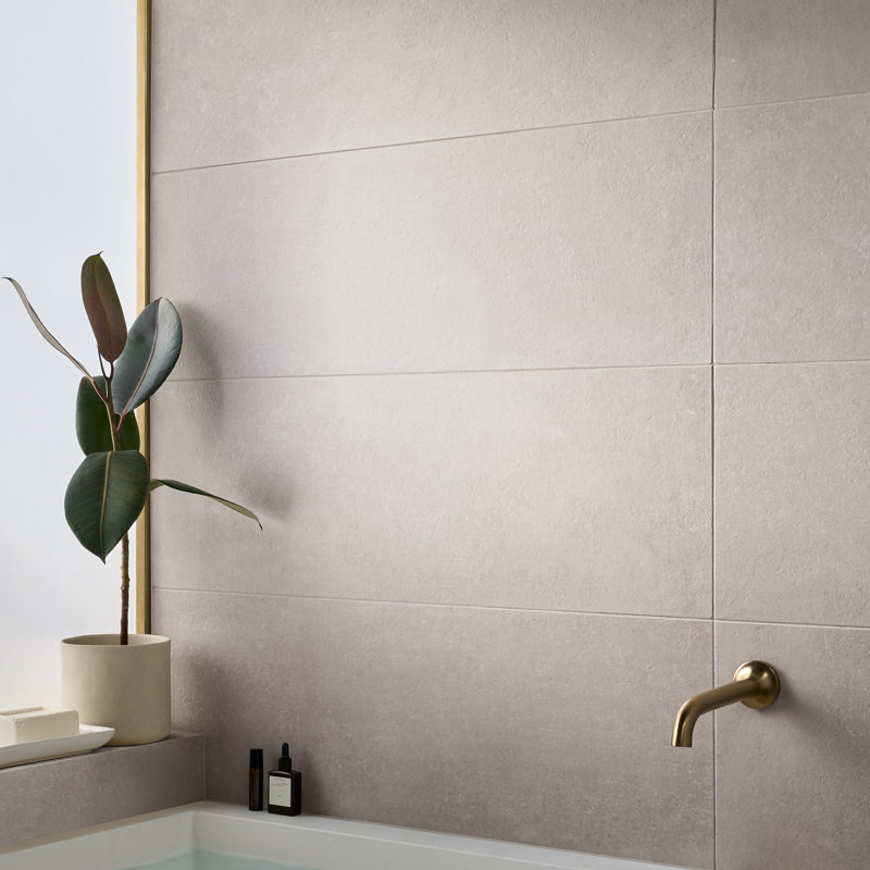 Stoneside 12x36 Matte Ceramic Tile, Pearl Gray