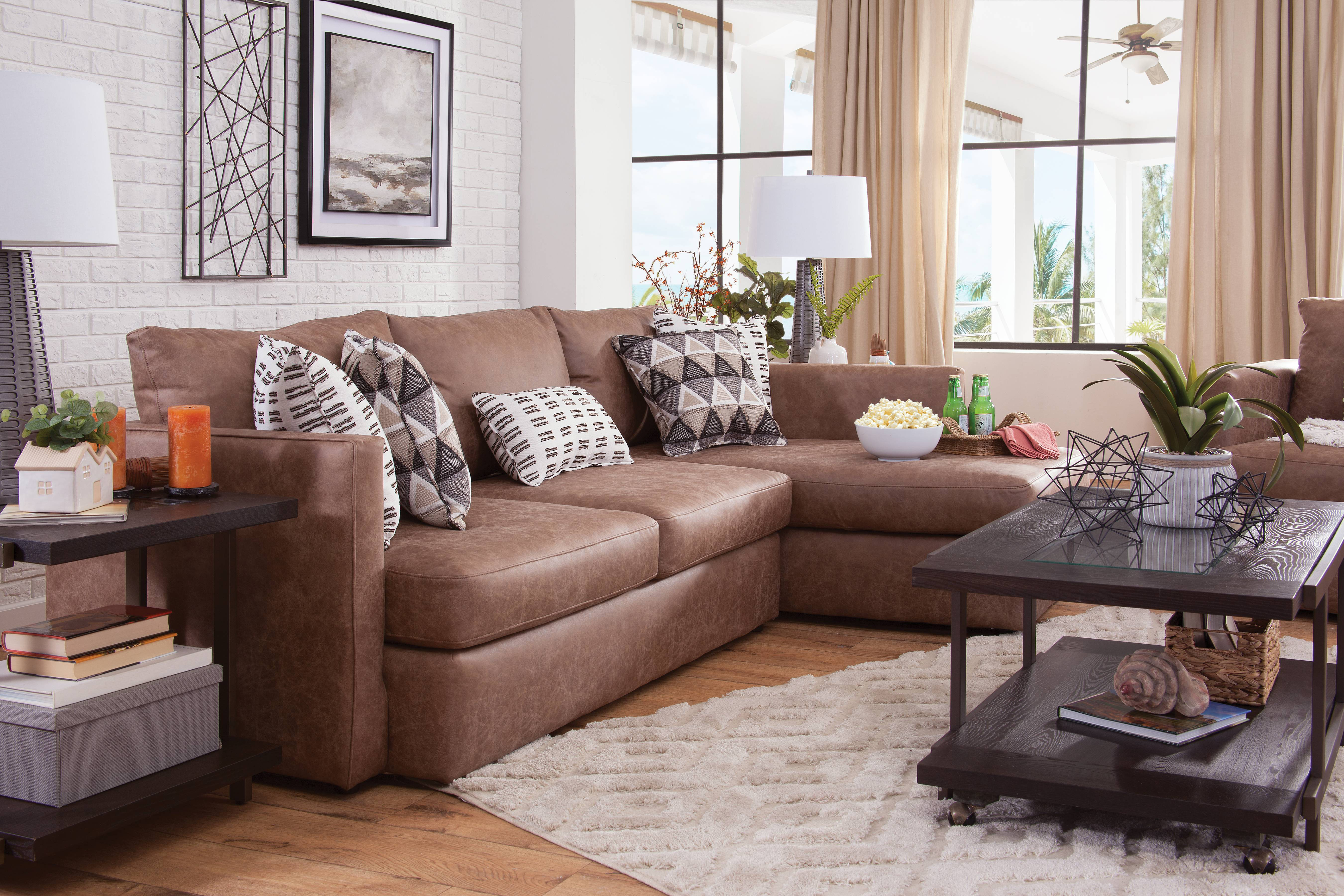 Brown sectional clearance with chaise