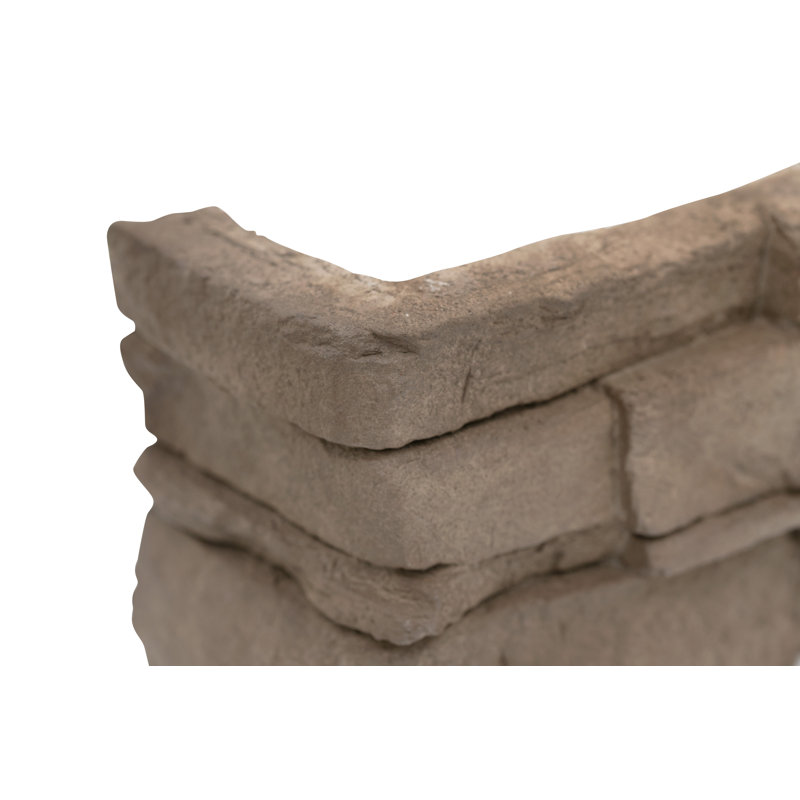 Terraforma 9 in. x 20 in.Manufactured Stacked Stone Ledger Corner Wall Tile, Haven Clayridge