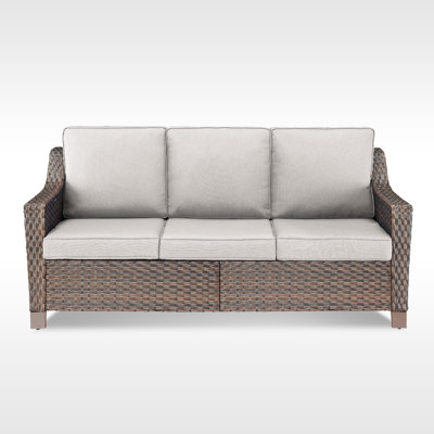 Tya Annielise 70" Outdoor Wicker Patio Sofa with Sunbrella® Cushions