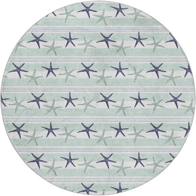 Premium Machine Washable Dream Shag ADS191 Starfish Rug