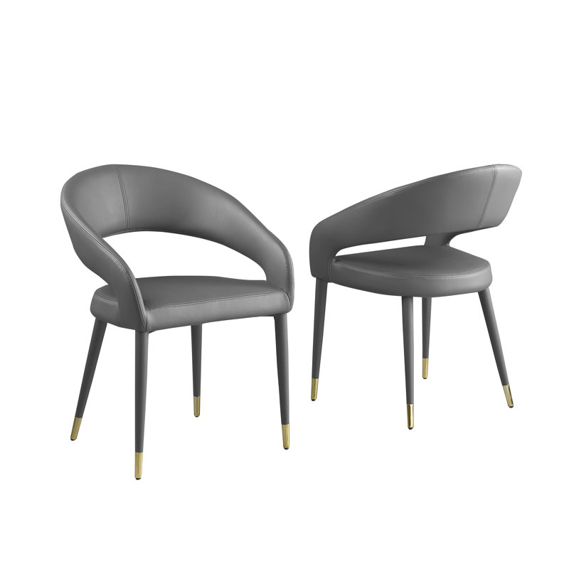 Crowson 19'' H Faux Leather Upholstered Armchair, Gray