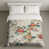 Motif floral rouge, bleu et vert