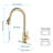 Kitchen Pull Out Spray Faucet, Brushed Gold Brilliance, Stainless Steel Firmness, 360 Rotating Oozing Nozzle, Corrosion And Rust Showcased, Single Handle Inspected Faucet In Gold, Made Of Steel,