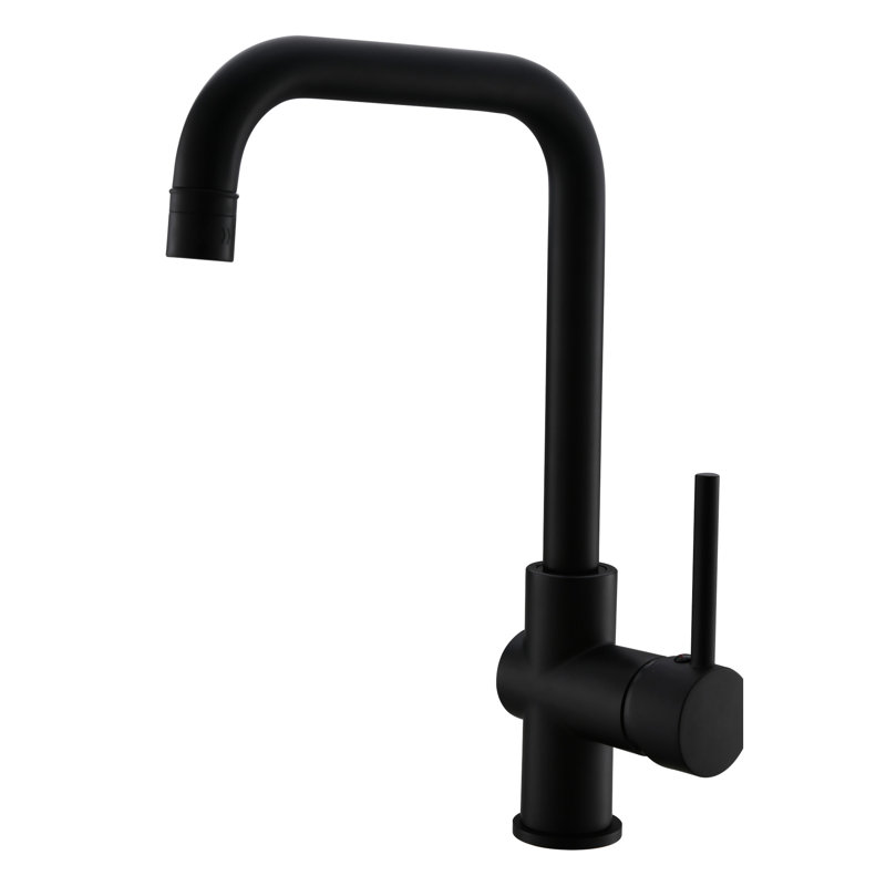Robinet de cuisine 1 trou noir à poignée simple pour restaurants et maisons