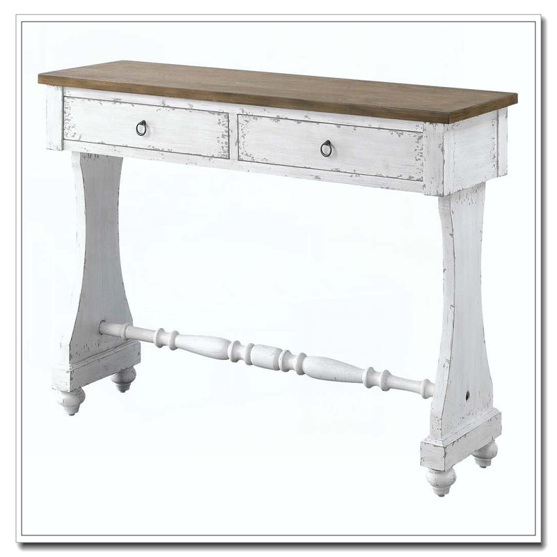 Antique White 2-drawer Console Table