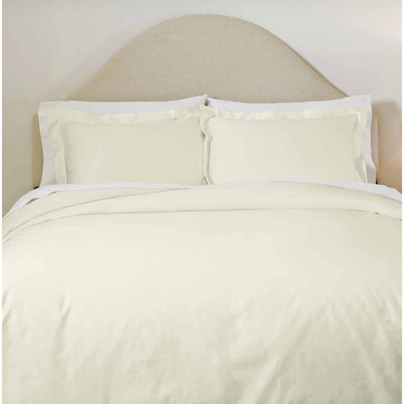 Ensemble de housse de couette 100% coton de qualité égyptienne à pointe longue 500 fils Pointehaven, Ivoire ivoire
