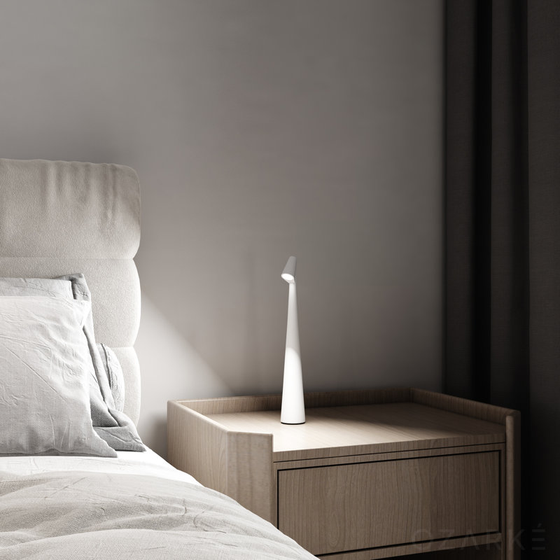 Lampe de table en alliage d'aluminium Desmund, Gris
