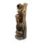 Fontaine décorative à tronc d'arbre à 3 niveaux 12,4 x 11,6 x 37,8 po avec lumières et pompe, brun
