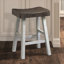Ensemble de 2 tabourets traditionnels en bois massif, siège contour chêne / noir H 29 po-779500683-779500685