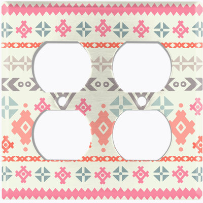 Patterned 2 - Gang Duplex Outlet Standard Wall Plate