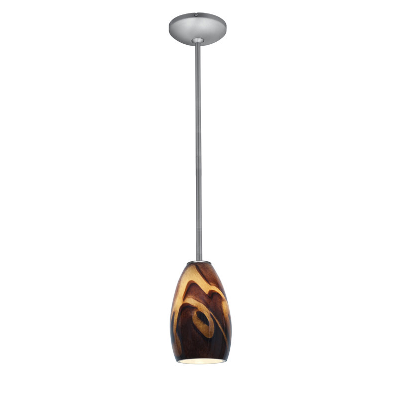 Luminaire suspendu à 1 lumière Carballo, Acier brossé, Inca