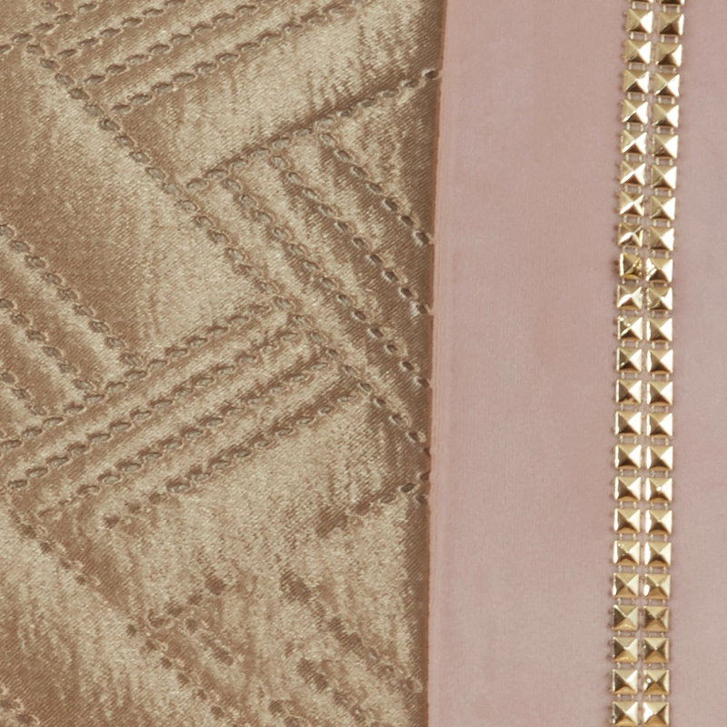 Olympia Chevron Rectangular Boudoir / Breakfast Cushion, Blush Pink/Gold