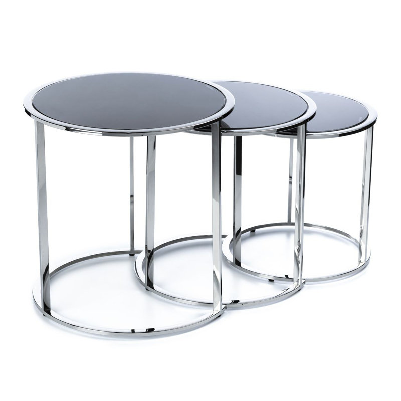 Orleans Glass Top Frame Nesting Tables