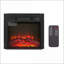 Foyer électrique encastrable 18 po 1400 W avec télécommande, flamme réaliste et amp; Ensemble de bûches - noir | Verre trempé + tôle + plastique