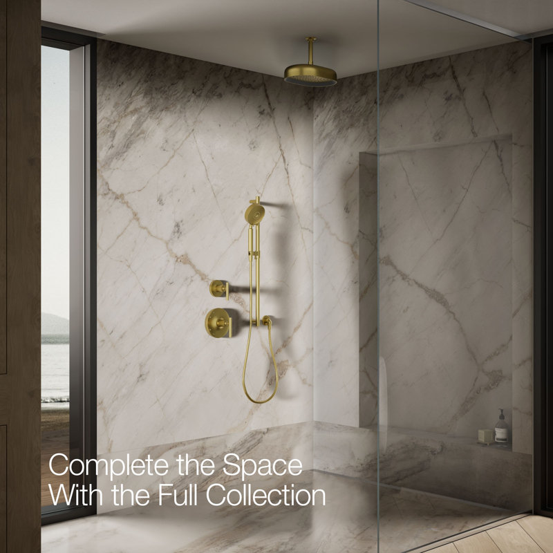Statement™ 2.5 GPM Round 12 in. Rainhead with Katalyst Air-Induction Technology, Vibrant Brushed Moderne Brass, Oval