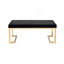 Banc en tissu noir Boice et finition champagne