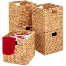 Blush Pink Rectangular Weave Basket Storage Container, 13 x 5.3 Inches, Mardel
