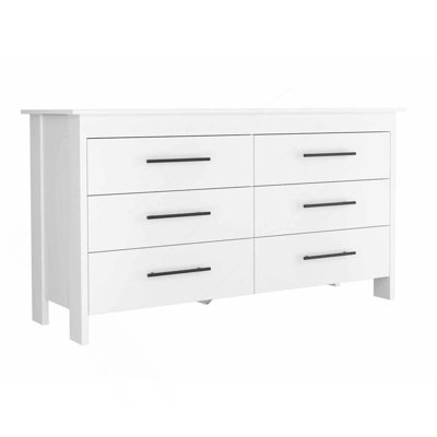 Southington 6-Drawer Rectangle Dresser White
