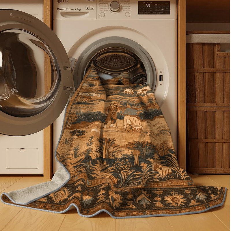 Machine Washable Turkish Brown Area Rug, Rectangulaire 2 pi x 3 pi