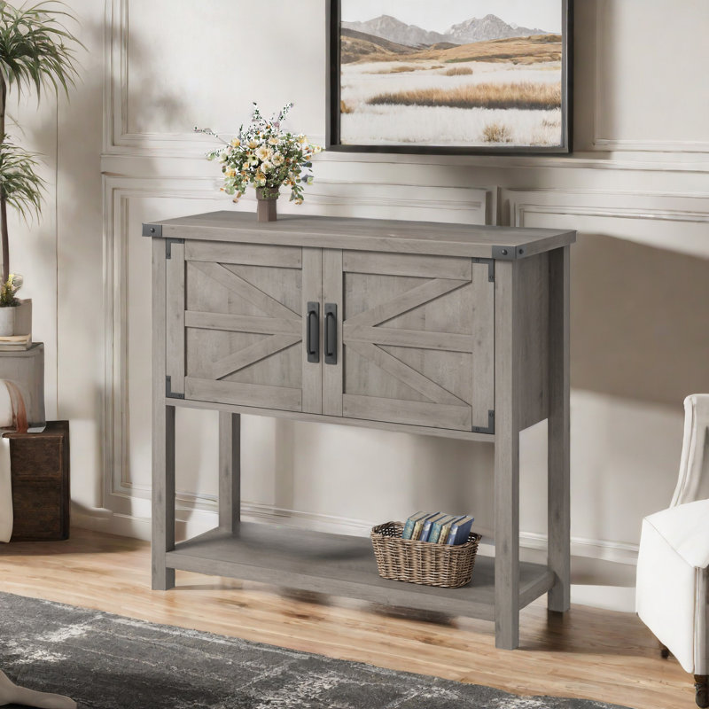 Jiaxin 31.5'' Console Table, Gray, Gray