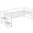 King Size Modern Style Floating Bed Frame With Led Lights, Wingback Upholstered Bed