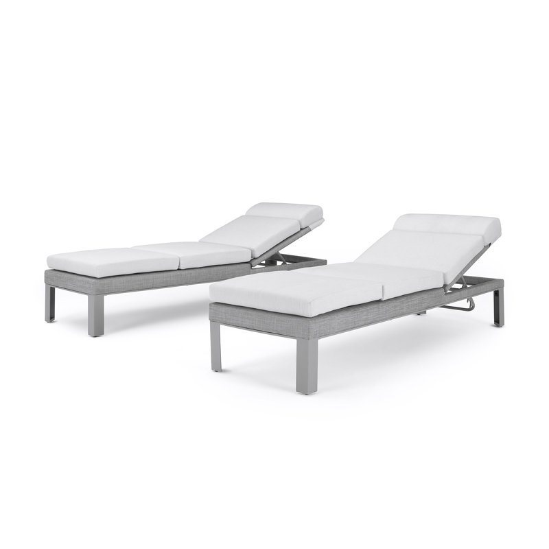 Ensemble de chaises longues avec coussins Santrez, Gris