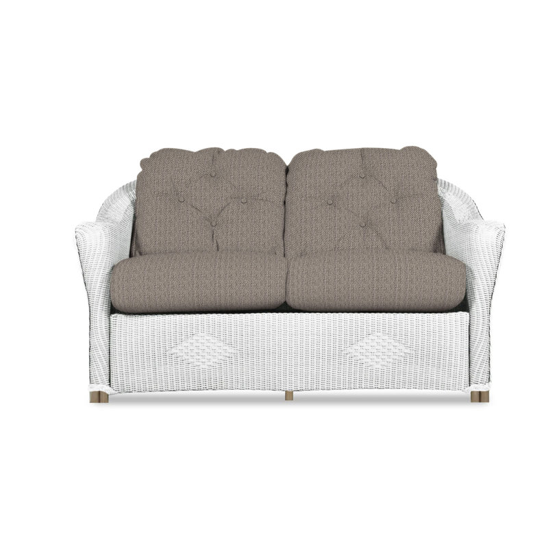 Reflections Outdoor 2 - Seat Loveseat, White, Rollo Linen