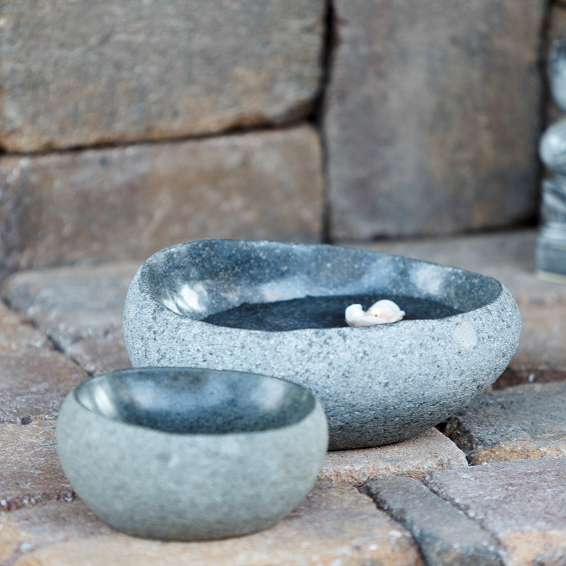 River Stone Bowl, 3.2" H x 8" W x 8" D