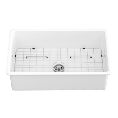 Évier de cuisine en céramique 32 "à cuve simple 32" - blanc, avec une apparence élégante