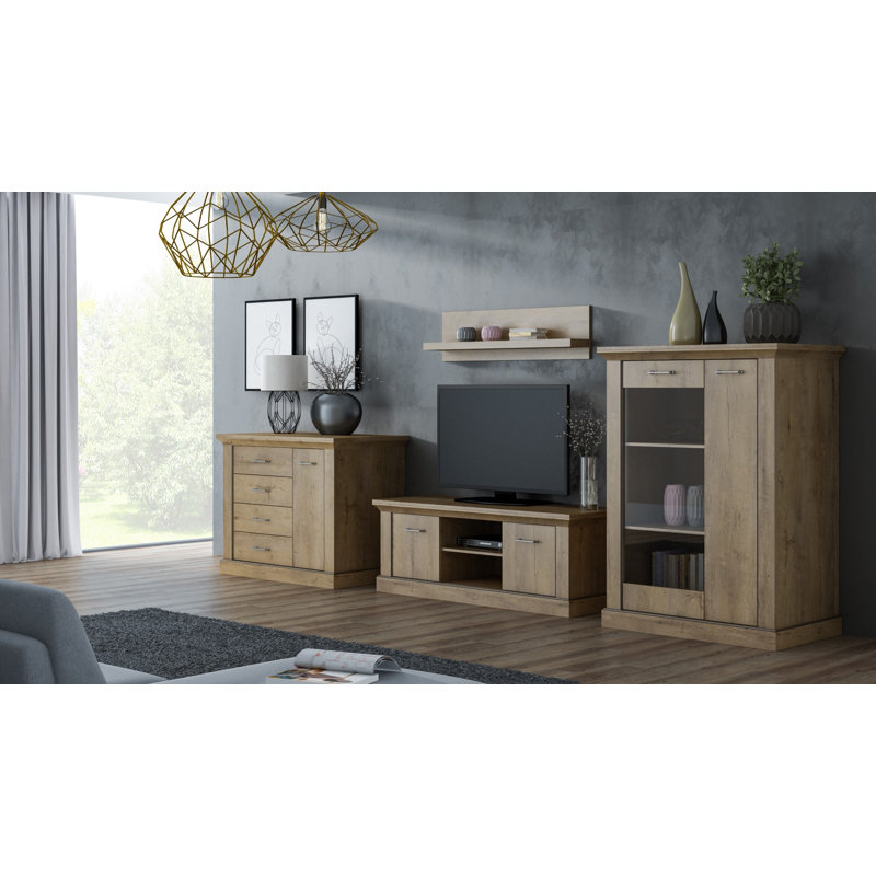 Condrey 1-Door 1-Drawer Showcase With lighting, Ash, With