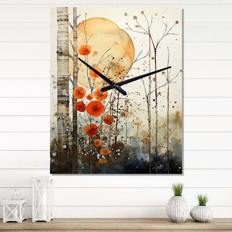 Rustic Reflections - Abstract Collages Wall Clock Oversized, Extra Large
