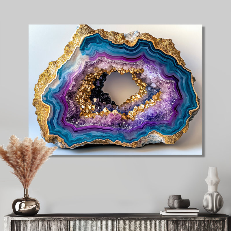 Agate «Dream River», impression sur métal traditionnelle, H 12 po x l 20 po x P 0,84 po